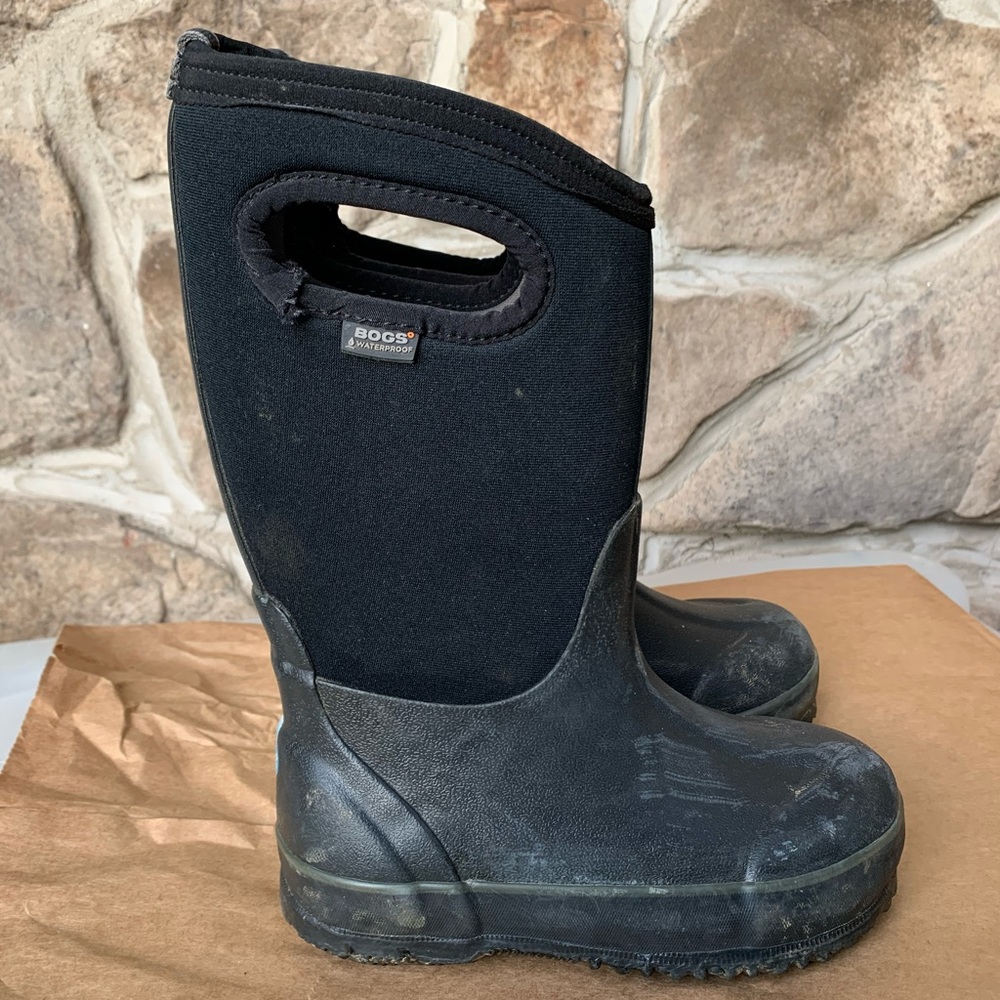 Bogs Classic High Handle Boots Kids Size 11 Black